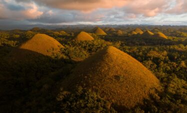 Aerial view of the Chocolate Hills in Carmen, Bohol, Philippines