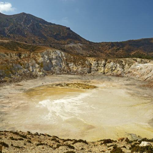 Stefanos volcanic crater on Nisyros island in Greece